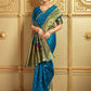 Rajwada Blue Silk Blend Woven Pithani Saree For Women