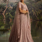 Rajwada Light Pink Net Embellished Semi-Stitched Lehenga For Women