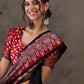 Rajwada Black And Red Silk Blend Printed Elegant Saree For Women