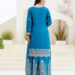 Rajwada Sky Blue Chiffon Embroidered Stitched Kurta Set For Women