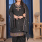 Rajwada Black Cotton Blend Embroidered Kurta Set For Women