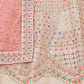 Rajwada Off White Embroidered Soft Net Semi Stitched Lehenga With Blouse For Women