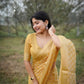 Rajwada Yellow Silk Blend Woven Saree For Women