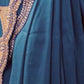 Rajwada Teal Blue Silk Blend Embellished Saree For Women