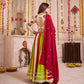 Rajwada Multicolor Cotton Blend Solid With Golden Border Semi-Stitched Lehenga For Women