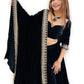 Rajwada Women Designer Black Semi Stitched Lehenga With Unstitched Blouse
