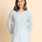 Rajwada Sky Blue Rayon Embroidered Kurti For Women