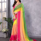 Rajwada Multicolor Georgette Lace Work Saree With Unstitched Blouse For Women