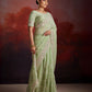 Rajwada Green Organza Embroidered Saree For Women