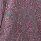 Rajwada Mauve Embroidered Soft Net Semi Stitched Lehenga With Blouse For Women