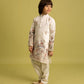 Rajwada White Viscose Silk Embroidered Kurta Set For Kids