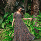 Rajwada Black Georgette Stitched Printed Indo Western Dress For Women