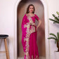 Rajwada Pink Jimmy Choo Embellished Saree For Women