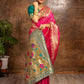Rajwada Pink Silk Blend Woven Pithani Saree For Women
