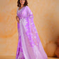 Rajwada Purple Georgette Woven Design Saree With Unstitched Blouse For Women