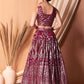 Rajwada Dark Pink Georgette Embellished Semi-Stitched Lehenga For Women
