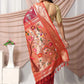 Rajwada Maroon Silk Blend Woven Saree For Women