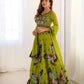 Rajwada Green Georgette Embroidered Semi-Stitched lehenga For Women
