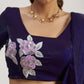 Rajwada Purple Organza Solid Ready To Wear Saree With Stitched Blouse For Women