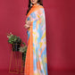 Rajwada Orange Silk Blend Printed Saree For Women