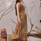 Rajwada Brown Linen Cotton Printed Saree For Women