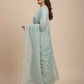 Rajwada Sky Blue Organza Embroidered Solid Saree For Women