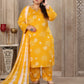 Rajwada Mustard Rayon Printed Kurta Set For Women