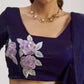 Rajwada Purple Organza Solid Ready To Wear Saree With Stitched Blouse For Women