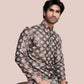 Rajwada White Silk Blend Gold Sequins Stitched  Kurta For Men