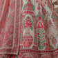 Rajwada Off White And Pink Embroidered Soft Net Semi Stitched Lehenga With Blouse For Women