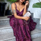 Rajwada Women Deep Purple Sequin Saree With Unstitched Blouse