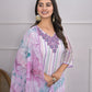 Rajwada Off White Silk Blend Printed Stitched Kurta Set For Women