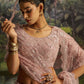 Rajwada Light Pink Net Embellished Semi-Stitched Lehenga For Women