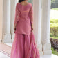 Rajwada Pink Silk Blend Embellished Kurta Set For Women