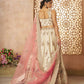 Rajwada Off White Silk Blend Embroidered Semi-Stitched Lehenga For Women