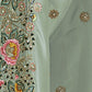Rajwada Sea Green Georgette Embroidered Elegant Saree For Women