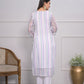 Rajwada Off White Silk Blend Printed Stitched Kurta Set For Women