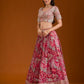 Rajwada Pink Organza Printed Stitched Lehenga Choli For Women