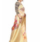 Rajwada Golden Silk Blend Floral Printed Saree For Women