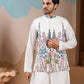 Rajwada White Silk Blend Embroidered Stitched Kurta Set For Men