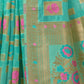 Rajwada Turquoise Blue Organza Solid Saree For Women