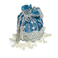 Rajwada Teal Blue Suede Embellished Potli For Women