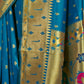 Rajwada Blue Silk Blend Woven Pithani Saree For Women