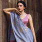 Rajwada Pastel Blue Silk Blend Woven Saree For Women