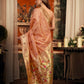 Rajwada Peach Silk Blend Solid Saree For Women