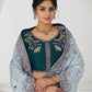 Rajwada Sky Blue Viscose Silk Embroidered Saree For Women