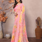 Rajwada Peach Georgette Printed Saree For Women