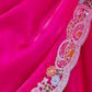 Rajwada Dark Pink Silk Blend Solid Saree For Women