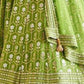 Rajwada Light Green Silk Blend Embellished Semi-Stitched Lehenga For Women