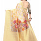 Rajwada Golden Silk Blend Floral Printed Saree For Women